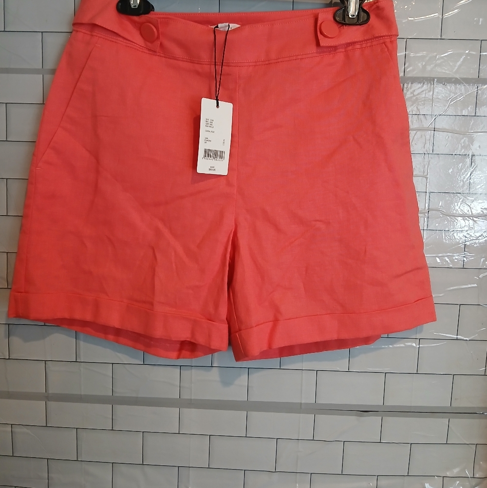 Coral Shorts  Sz6 A Linen blend A Loves A  NWT